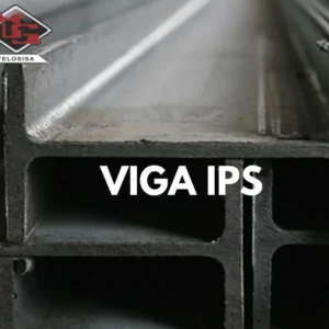 Vigas IPS de acero apiladas, vistas desde sus extremos, con detalle del alma y los patines.